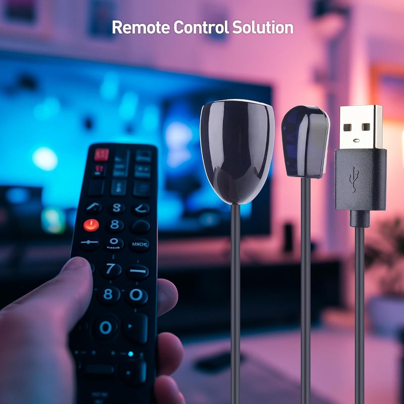 CableMatters كابل تمديد التحكم عن بُعد بالأشعة تحت الحمراء - 10 أقدام، مجموعة كابل مكرر للأشعة تحت الحمراء، موسع للأشعة تحت الحمراء، كابل بلستر للتحكم عن بُعد بالأشعة تحت الحمراء USB يصل إلى 15 قدم نطاق الإشارة، غير متوافق مع إشارات RF - Image 2